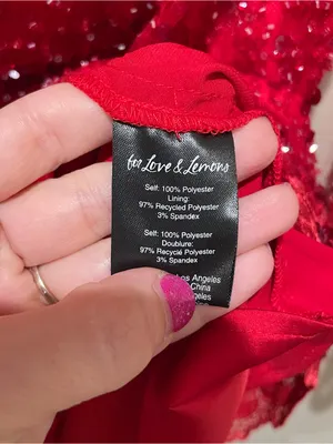 For Love & Lemons Gwendolyn Red Sequin Open Back Mini Dress Women’s Size Medium thumbnail 9