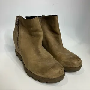 Sorel‎ Joan of arc ll wedge booties tan leather size 10.5 thumbnail 4