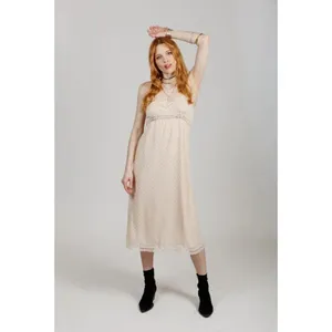 Anthropologie NWT Victorian Vintage Ethereal Women Medium Ivory Midi Slip Dress thumbnail 4