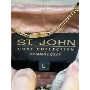 Vintage St. John Coat Collection by Marie Gray -size Large Faux Suede Buttons thumbnail 9