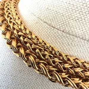 Liz Claiborne LCI Gold Tone Multi Strand Chain Necklace Statement Chunky thumbnail 3