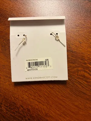 NWT Rare Retired Kendra Scott Emmy Gold Black Agate Platinum Drusy Drop Earrings thumbnail 2