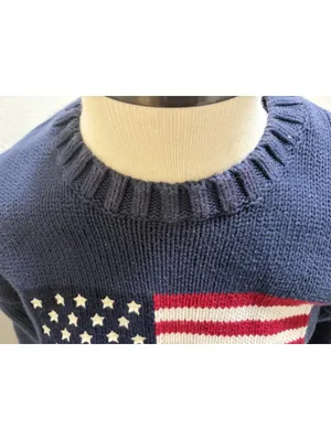 Brandy Melville Nico American Flag Knit Sweater Navy OS thumbnail 4