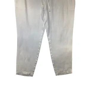 Athleta Womens White‎ 100% Linen Drawstring Crop Pants Large 54023 thumbnail 4