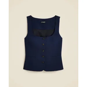 J. Crew NWT Scoopneck vest in drapey crepe Navy Blue Size 2 thumbnail 2