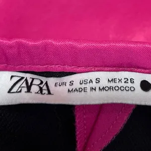 Zara Women's Pink Silky Satin Side Buttons Mini Straight Pencil Skirt Size S thumbnail 4