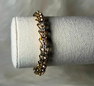 Fashion Bracelet with Gold Color Chains with Jewels thumbnail 1