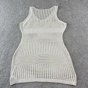 Cupshe Crochet Knit Cover up Small Beige Sleeveless‎ Beach Open Knit Tank Dress thumbnail 10