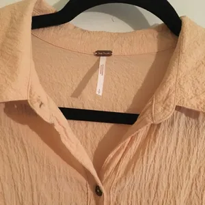 Free People Seersucker Peach Top thumbnail 4