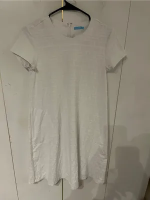 J. McLaughlin White Textured Short-Sleeve Midi Dress thumbnail 2