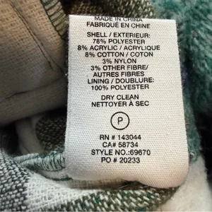 Avec Les Filles Plaid Sherpa Shacket Green Ivory Oversized Jacket L thumbnail 8