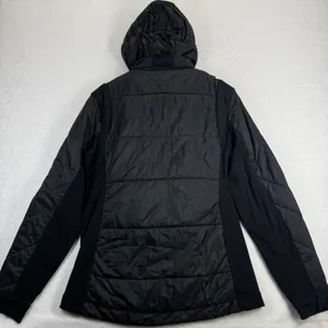 Lululemon Fluff the V Hooded Jacket Black Quilted Puffer Hybrid Full Zip Women L thumbnail 13