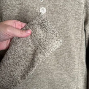 Columbia Women's Fleece‎ 1/4 button hooded Sweater pullover tan Sz L thumbnail 6
