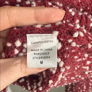 Andree by‎ Unit Bobble Speckled Sweater Size M Maroon White Oversized Cozy Knit thumbnail 7