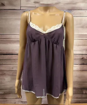 Victorias Secret Purple Lace Cami Adjustable Spaghetti Strap Negligee Top Small thumbnail 5