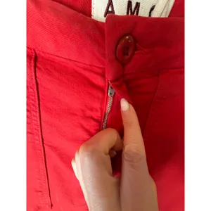 AMO Easy‎ Army Trouser Women 29 Red Raw Hem Patch Pocket Straight Leg Preppy thumbnail 8