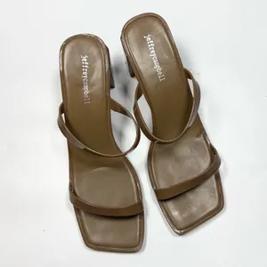 Jeffrey Campbell Sandals Tan Beige Jamm-3 Jelly Slide Block Heels S-513 Sz 10 thumbnail 2