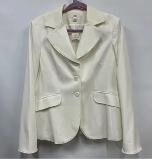 NWT Women’s 10 Elegant ivory White Blazer & Skirt Set FLAWED career wear office thumbnail 2