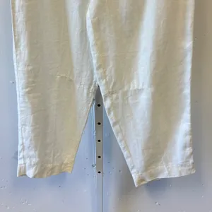 Massimo Dutti 100% Linen High Waisted Barell Leg Relaxed Pants Size 2 White thumbnail 4