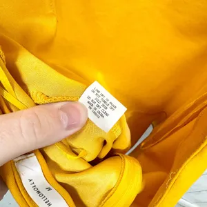 Hello Molly Dress Women Size‎ M Ruffled Mini Mustard Yellow Open Back Crossover thumbnail 3