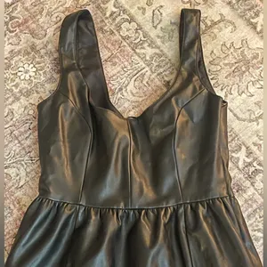 XS faux leather black dresss thumbnail 3