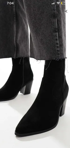 ASOS Rational Heeled Western Boots In Black thumbnail 3