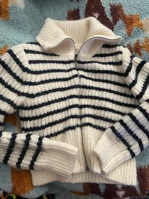 Universal Thread Zip-Up Sweater Striped thumbnail 1