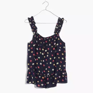 NWT Madewell silk Ruffle-Strap Cami Confetti Floral Sz 2‎ thumbnail 4
