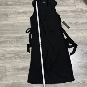 RMD Los Angeles Black Sleeveless Waterfall Duster Vest Belted Open‎ Front Small thumbnail 14