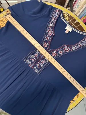 KNOX ROSE Navy Embroidered Smock Ddesd Sz: XXL thumbnail 5