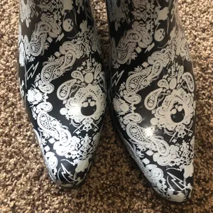 Sweet Beauty Skull Rain Boot Pull on Cowboy Boot Size 11 thumbnail 3