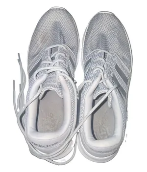 adidas Cloudfoam QT Racer Women’s Low Top Mesh Lace-Up Sneakers Gray/White thumbnail 1