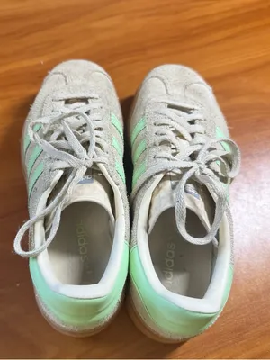adidas Originals Gazelle Bold Sneakers Mint Green Grey Stacked Platform Suede K4 thumbnail 6