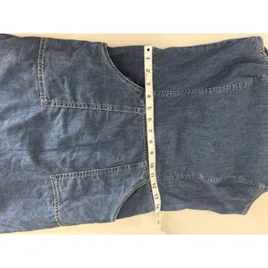 Vtg 90s Y2K Ann Taylor Jeans Denim Mini Dress Apron Pockets Contrast Stitching 4 thumbnail 5