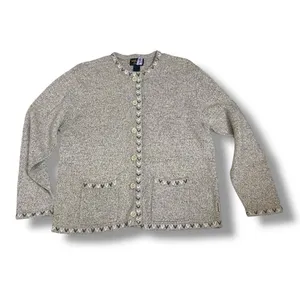 Woolrich buttoned British tan sweater cardigan size XL thumbnail 3