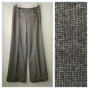 Express Design Studio Trousers Size 4 Twee Wide Leg Wool Pants Y2K 90s Academia thumbnail 2