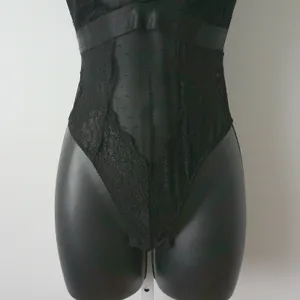BodyRage Witchy MobWife Goth Dark Romance Sheer Lace Halter Bodysuit S/M Black thumbnail 3