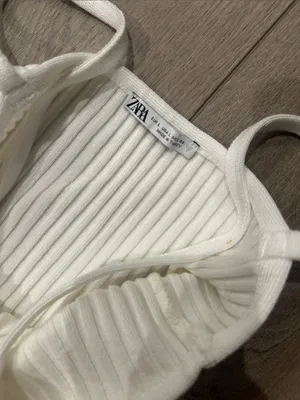 Zara white ribbed tank midi dress‎ size L thumbnail 2