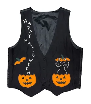 Happy Halloween Silk Vest Embroidered Costume Party Teacher Cottagecore Retro thumbnail 1