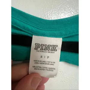 PINK By Victoria’s Secret Teal Open Back T-Shirt Woman’s Size Small FLAWED-MARKS thumbnail 6