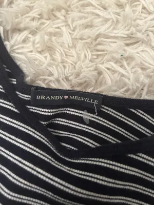 Brandy Melville Navy Blue and white Striped Tank Cami Top thumbnail 3