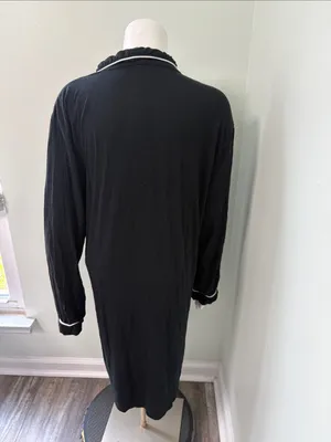 Quince Bamboo Jersey Sleep Shirt True Black Nightgown Large thumbnail 4