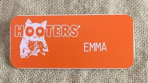 New Hooters Girl Uniform Name Tag “Emma”Halloween Costume Accessory thumbnail 1