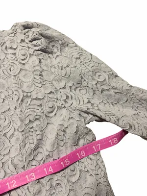 By Anthropologie Lace Button-Front Top Lavender Size Medium thumbnail 9