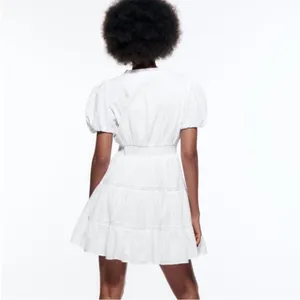 Zara dress mini‎ boho embroidered openwork lace eyelet summer sundress M thumbnail 5