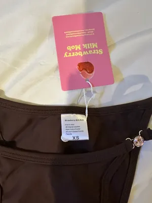 Strawberry Milk Mob Bikini Bottoms Brown Size XS thumbnail 4