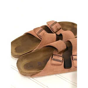 Birkenstock Arizona Suede Leather Sandals Pink Clay Two Strap Slides Womens 40 thumbnail 10
