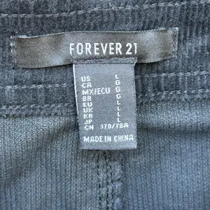 NWT Forever 21 Corduroy Mini Skirt in Black Sz L thumbnail 6