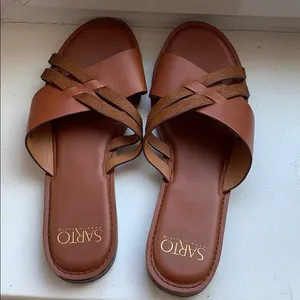 Franco Sarto Brown Leather Sandals thumbnail 1