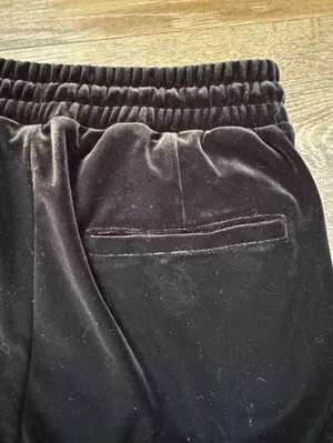Gap Black Crushed Velvet Jogger Pants S thumbnail 5